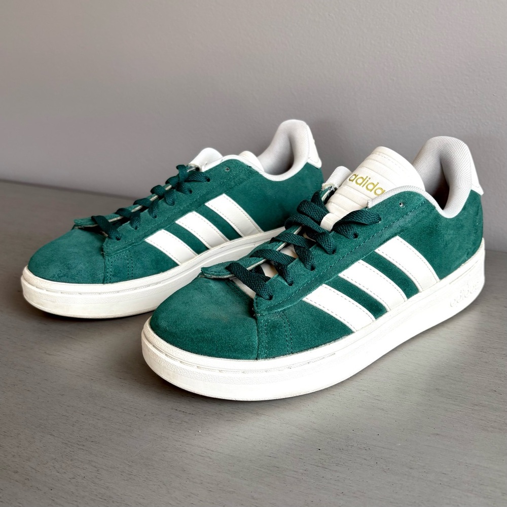 adidas Green and White Suede Sneakers - Women's
